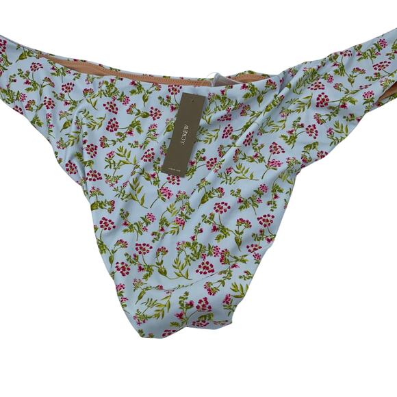 New J. Crew Floral Curved Waist Cheeky Bikini Swim Bathing Suit Bottom Size 3X - Picture 7 of 8
